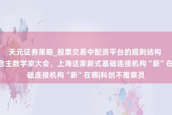 天元证券策略_股票交易中配资平台的规则结构 垄断世界华东说念主数学家大会，上海这家新式基础连接机构“新”在哪|科创不雅察员