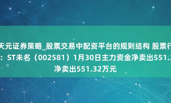 天元证券策略_股票交易中配资平台的规则结构 股票行情快报：ST未名（002581）1月30日主力资金净卖出551.32万元