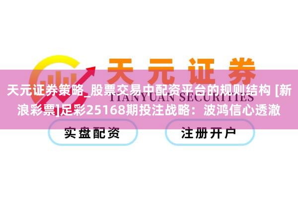 天元证券策略_股票交易中配资平台的规则结构 [新浪彩票]足彩25168期投注战略：波鸿信心透澈