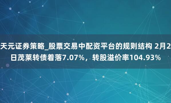 天元证券策略_股票交易中配资平台的规则结构 2月2日茂莱转债着落7.07%，转股溢价率104.93%